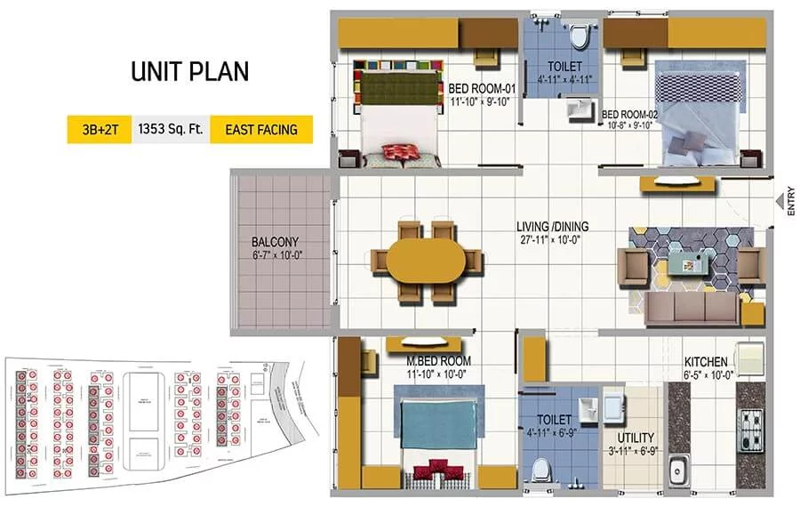 2 BHK Large Plan
